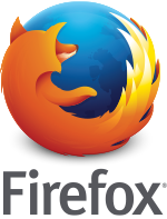 The Firefox logo: a flaming fox surrounding the Earth.